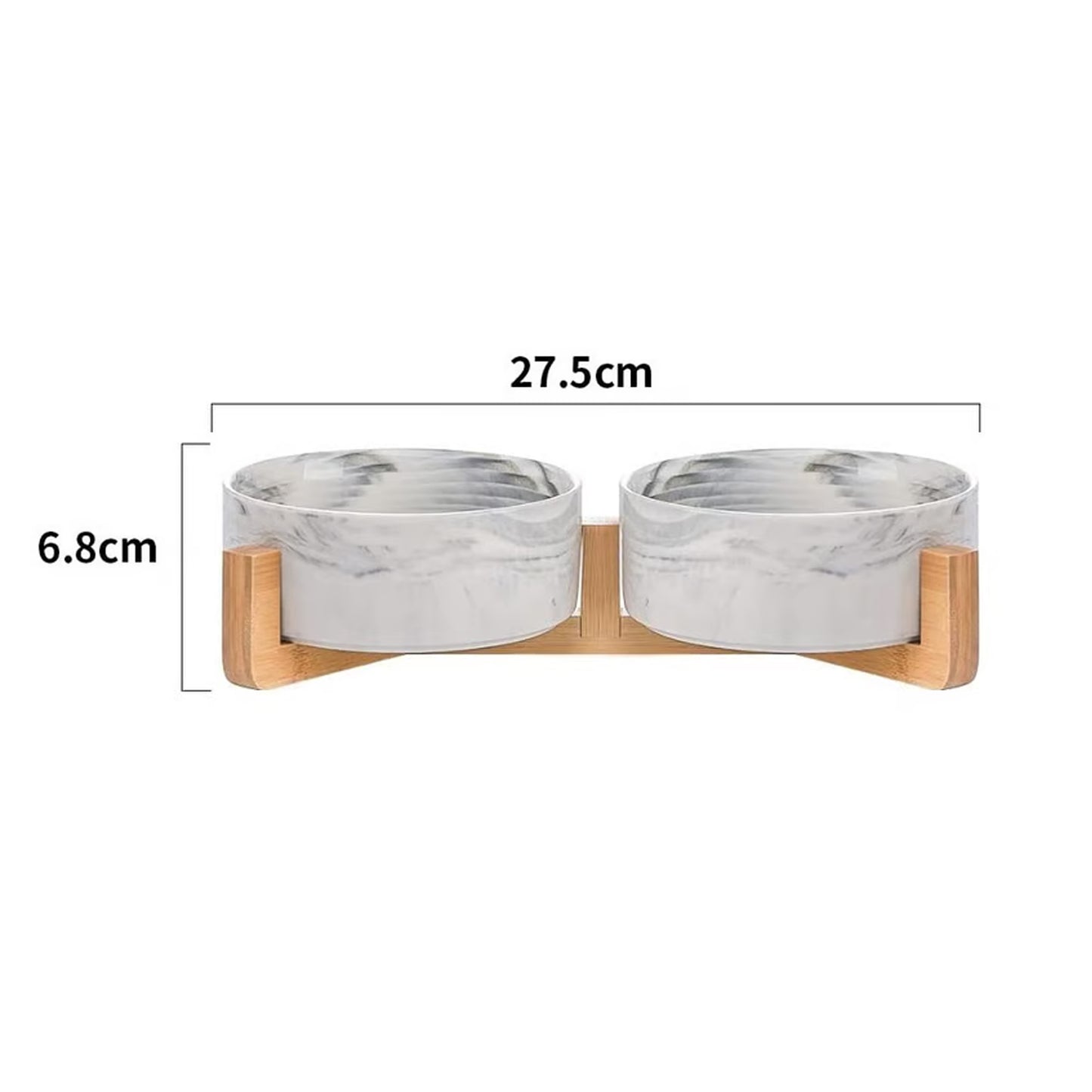 Comedero 2 En 1 Base Madera Blanco